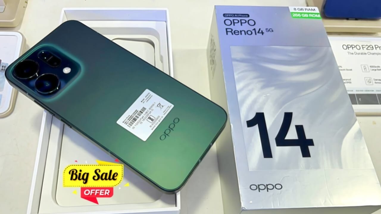 Oppo Reno 14 Pro 5G – 250MP Sony Sensor, 1.8K Curved AMOLED Display & 150W Fast Charging at Only ₹10,499!